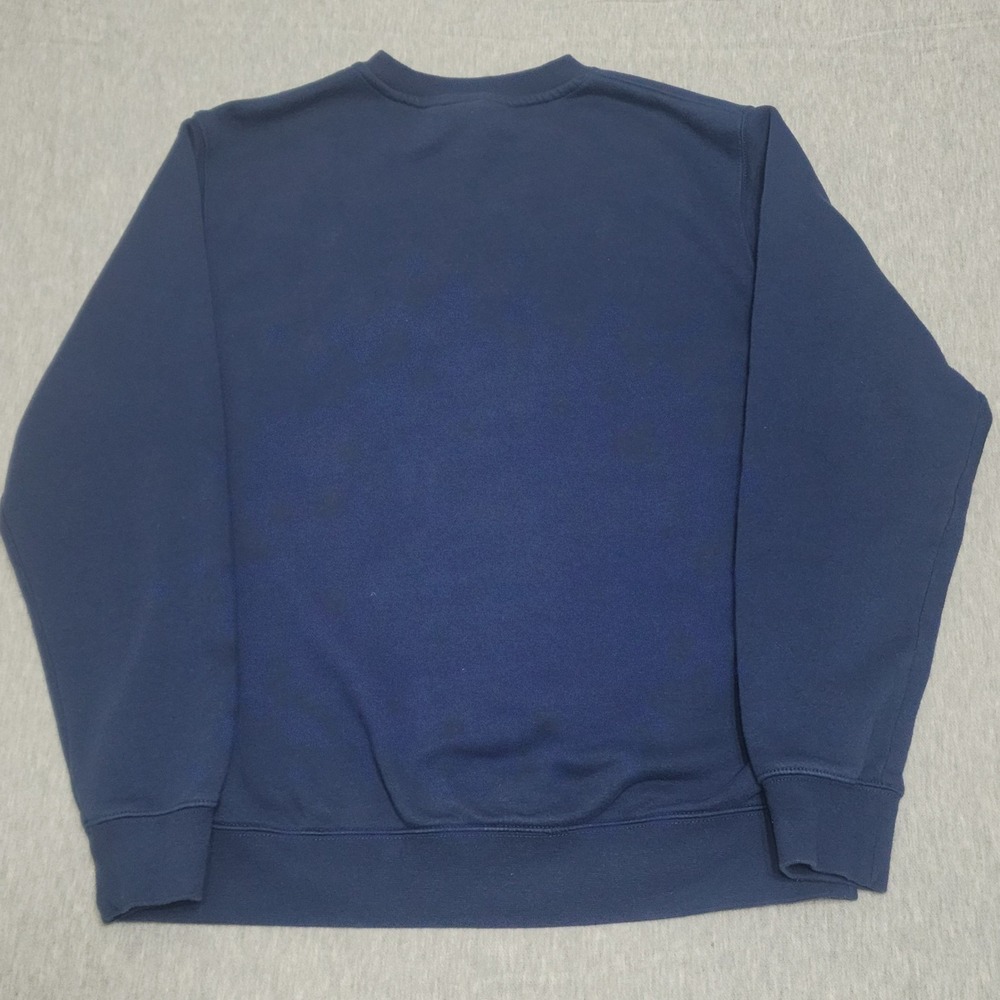 Nike Sweatshirt Mens L Navy Blue Club Fleece Crewneck Pullover Swoosh Athletic - Picture 2 of 7